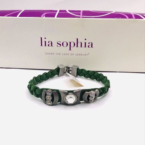 Lia Sophia Confidant Ivy Leather Braided Bracelet - Picture 1 of 10